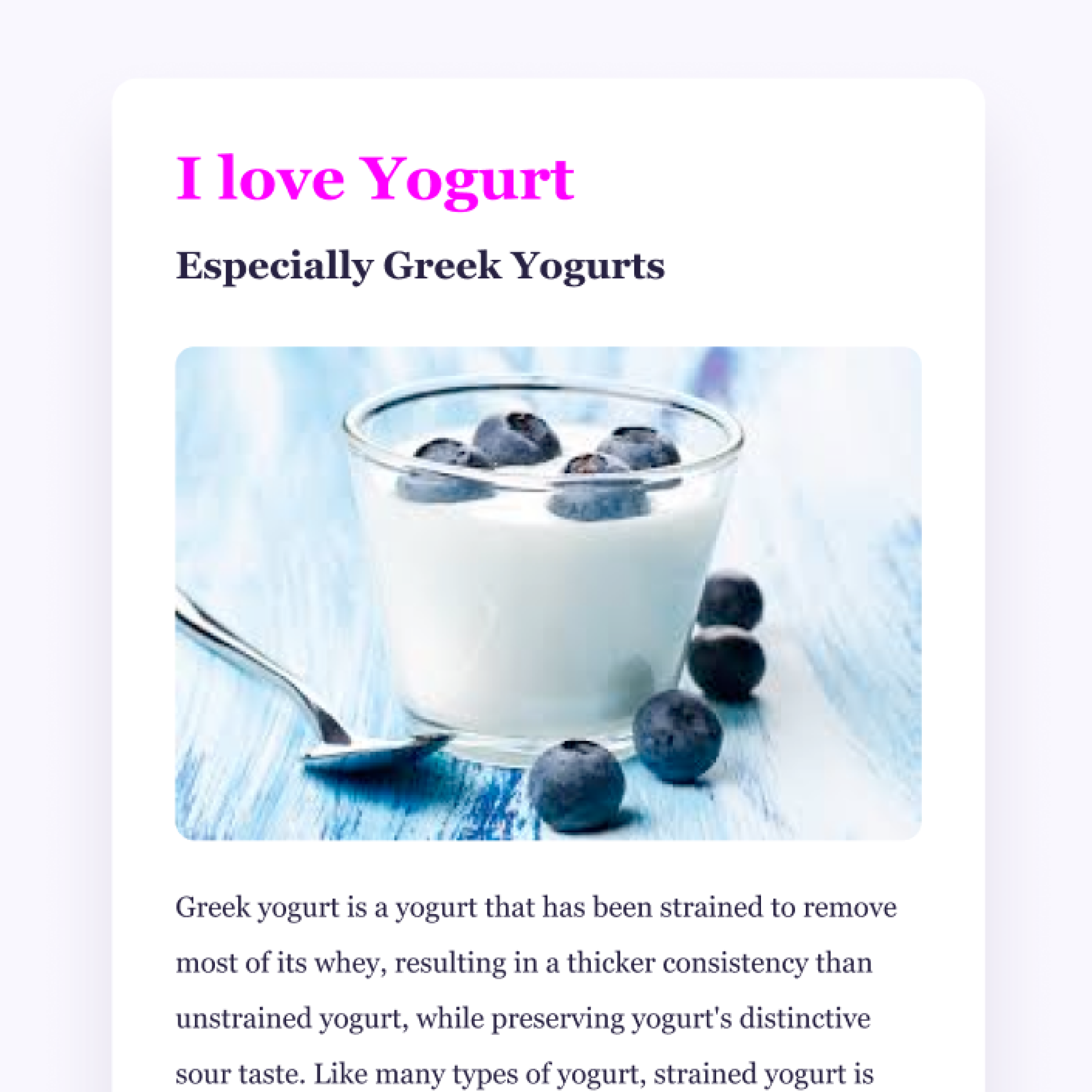 Yogurt page